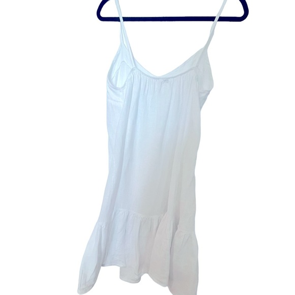 Italian Linen LG Dress white Bella Umbra Spaghetti Straps Bride bachelorette LWD - Picture 7 of 10